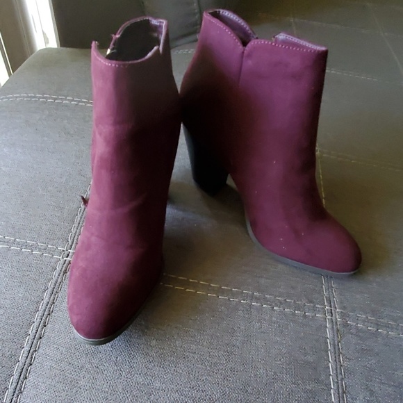 Last One! Purple Suede Ankle Boots Size 8 - Picture 6 of 8